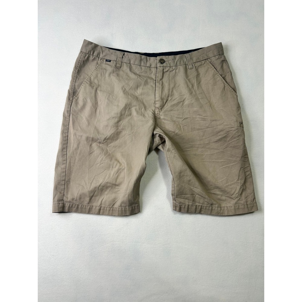 Fox Racing Mens Chino Walk Shorts Khaki Tan Size 36 Flat Front‎ Casual Outdoor